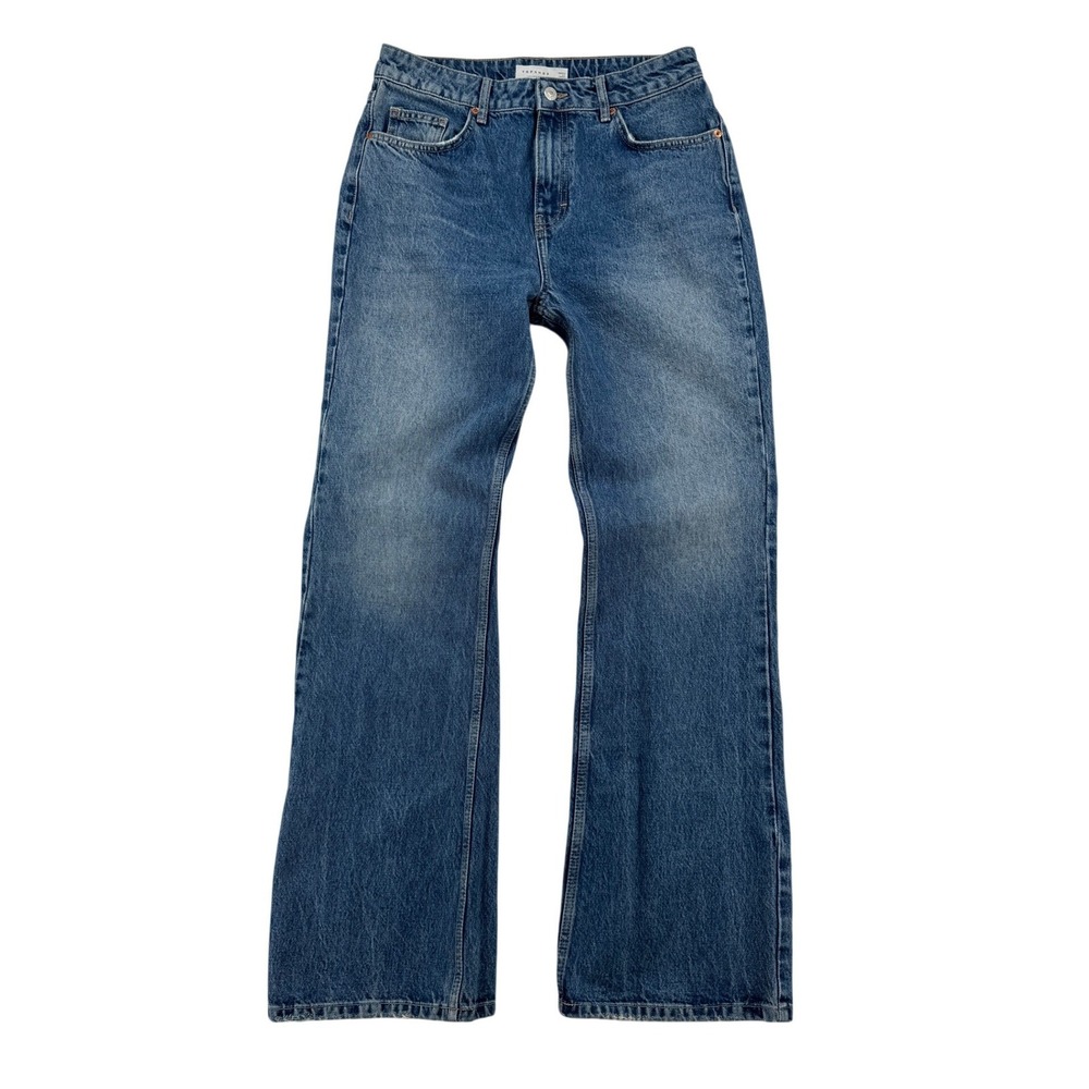 Topshop Straight Leg Jeans Womens W32 L32 Blue Excellent Medium Wash Denim